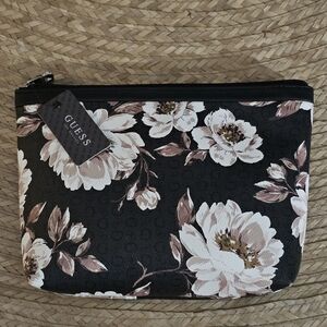 Brand New GUESS? Floral Printed strapless leather textured makeup bag